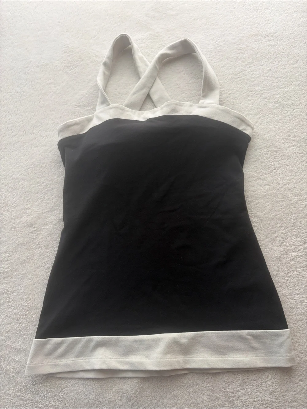 kate spade Black Tank Top with White Trim and Crossover Straps